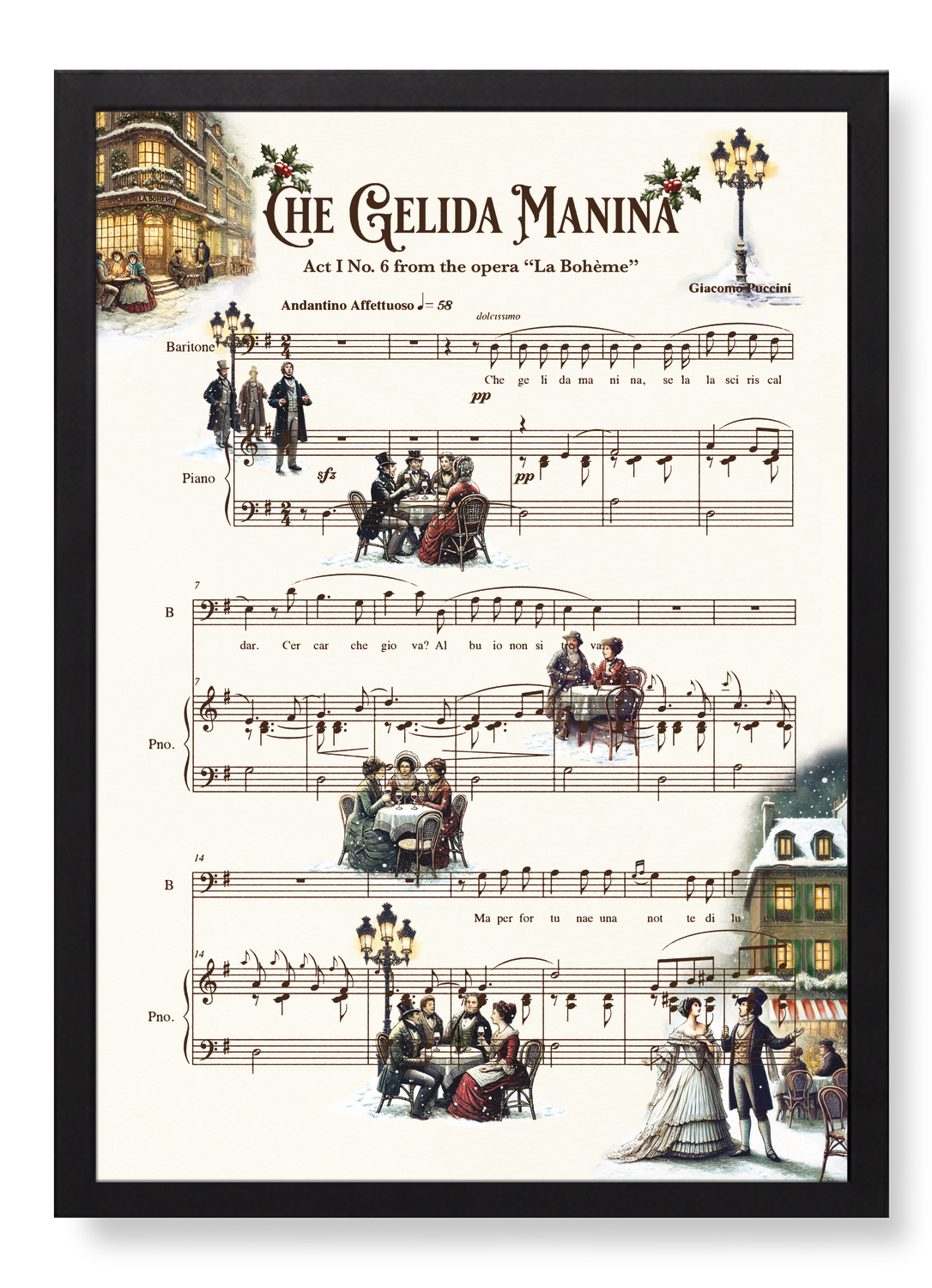 LA BOHEME - CHE GELIDA MANINA - OPERA MUSIC SCORE