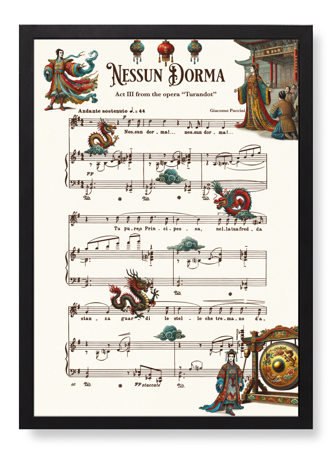 TURANDOT - NESSUN DORMA - OPERA MUSIC SCORE