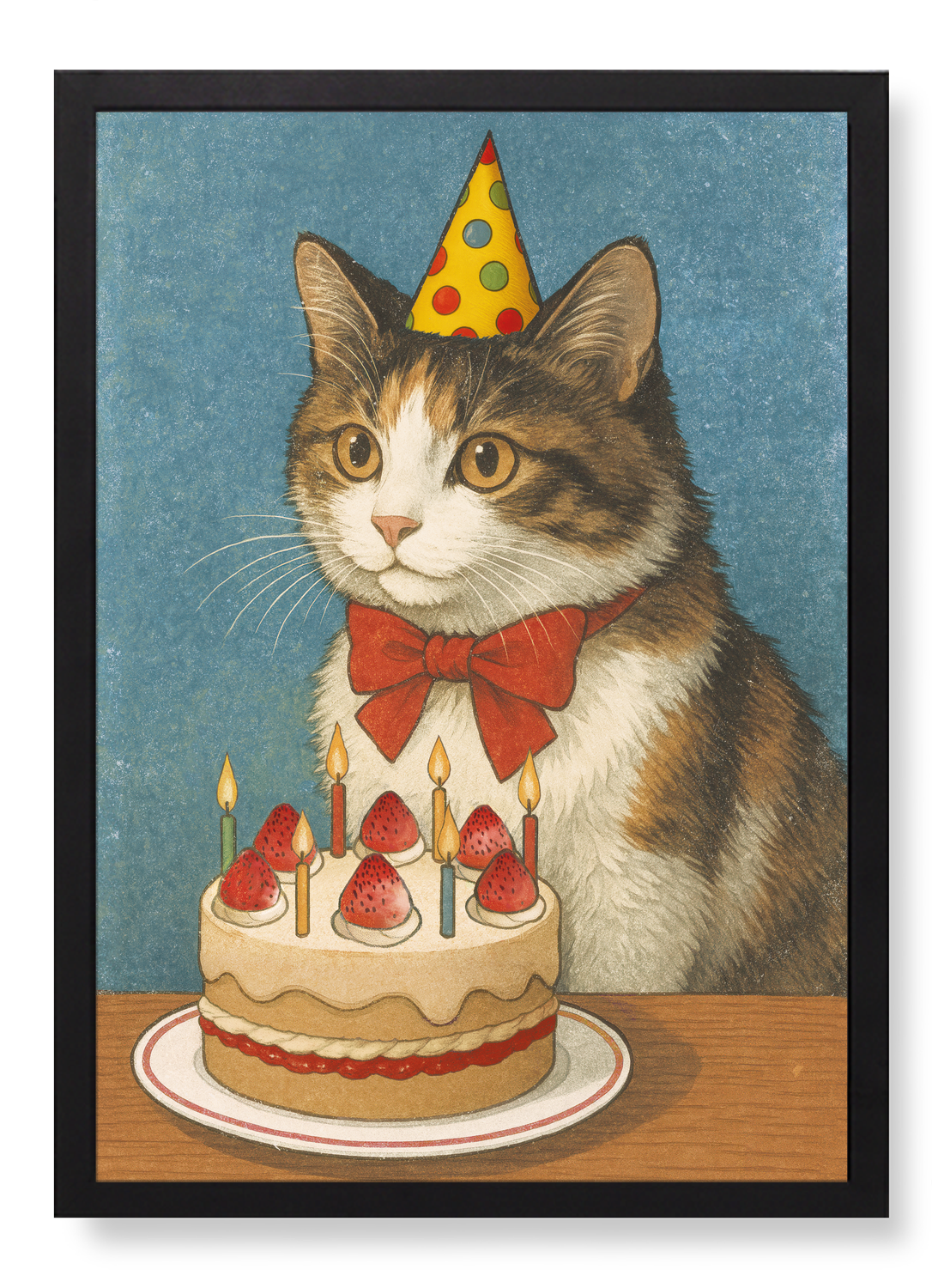 BIRTHDAY CAT AND CAKE