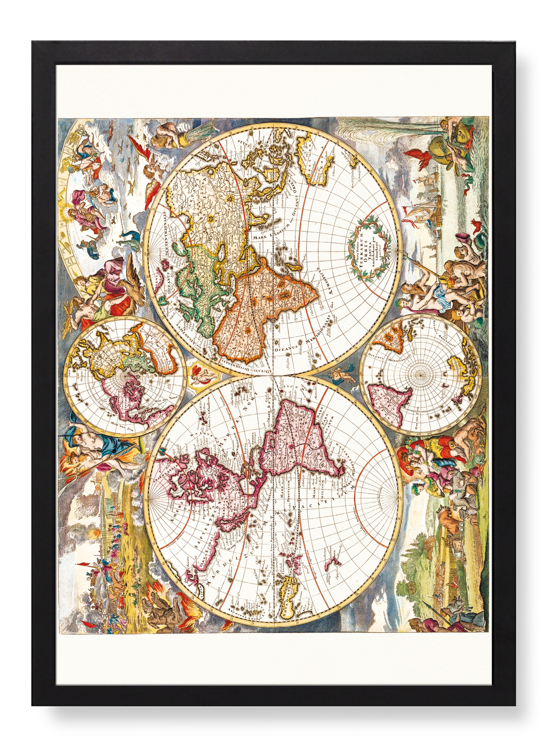 CARTE DU MONDE VINTAGE (1660)