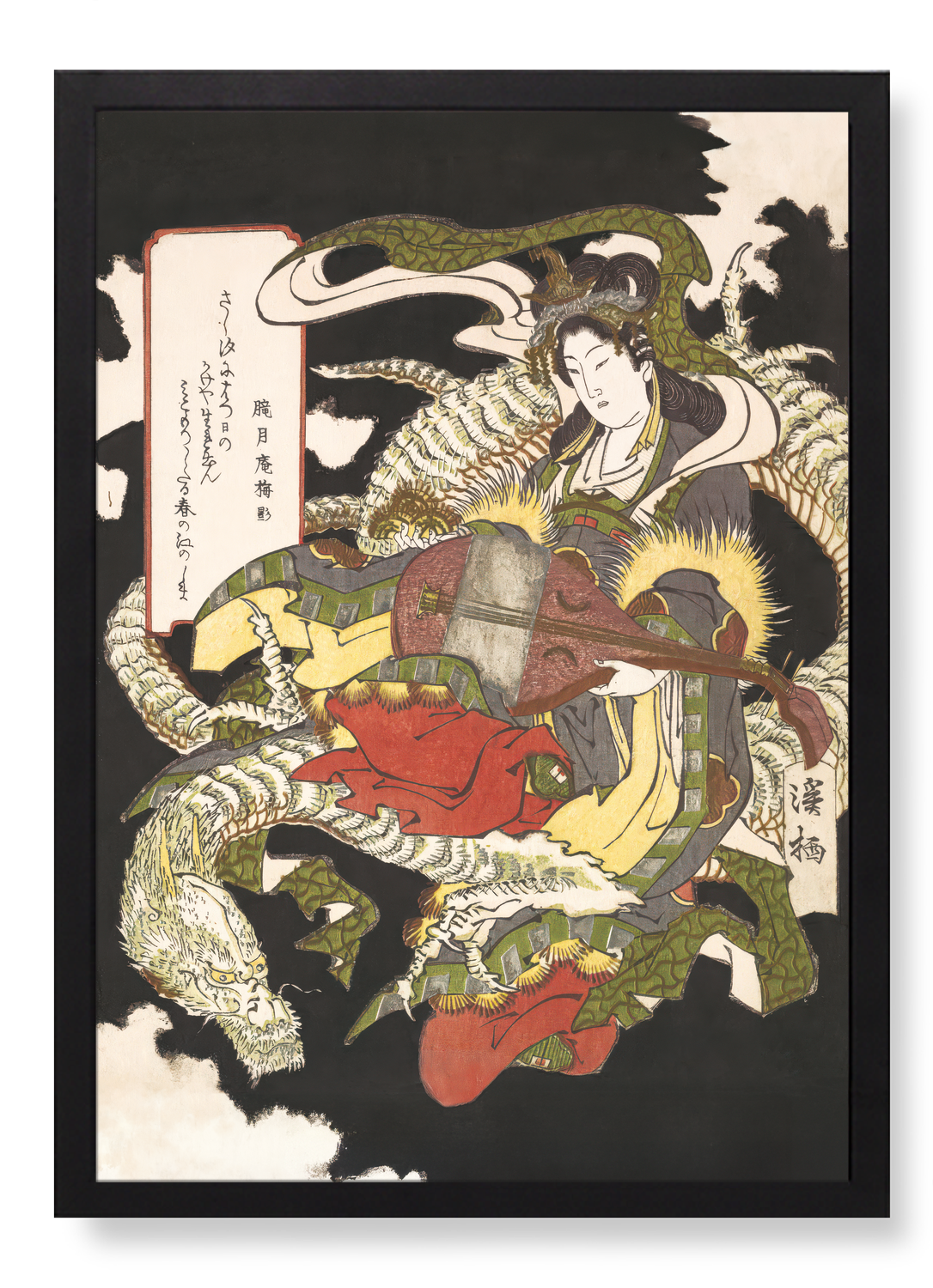 BENZAITEN ASSISE SUR UN DRAGON BLANC (1832)