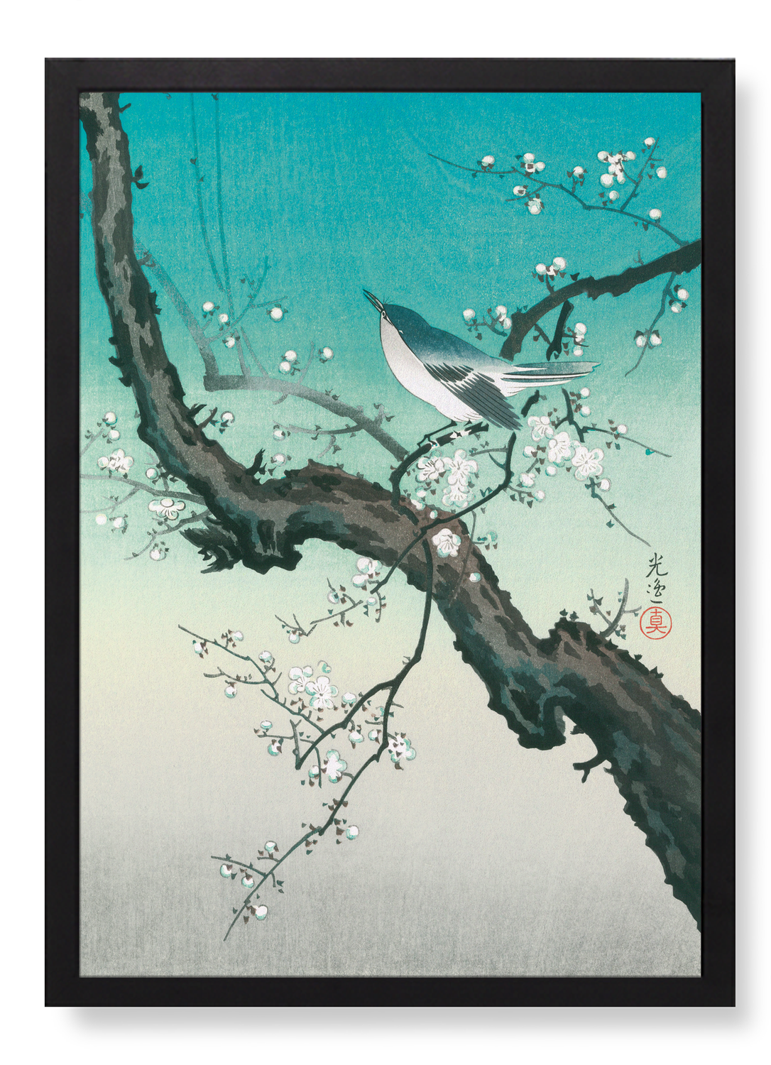 BUSH WARBLER AND PLUM BLOSSOMS