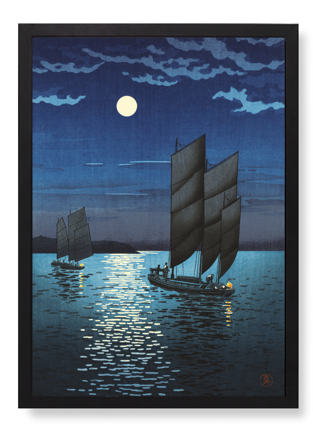 BOATS AT SHINAGAWA NIGHT