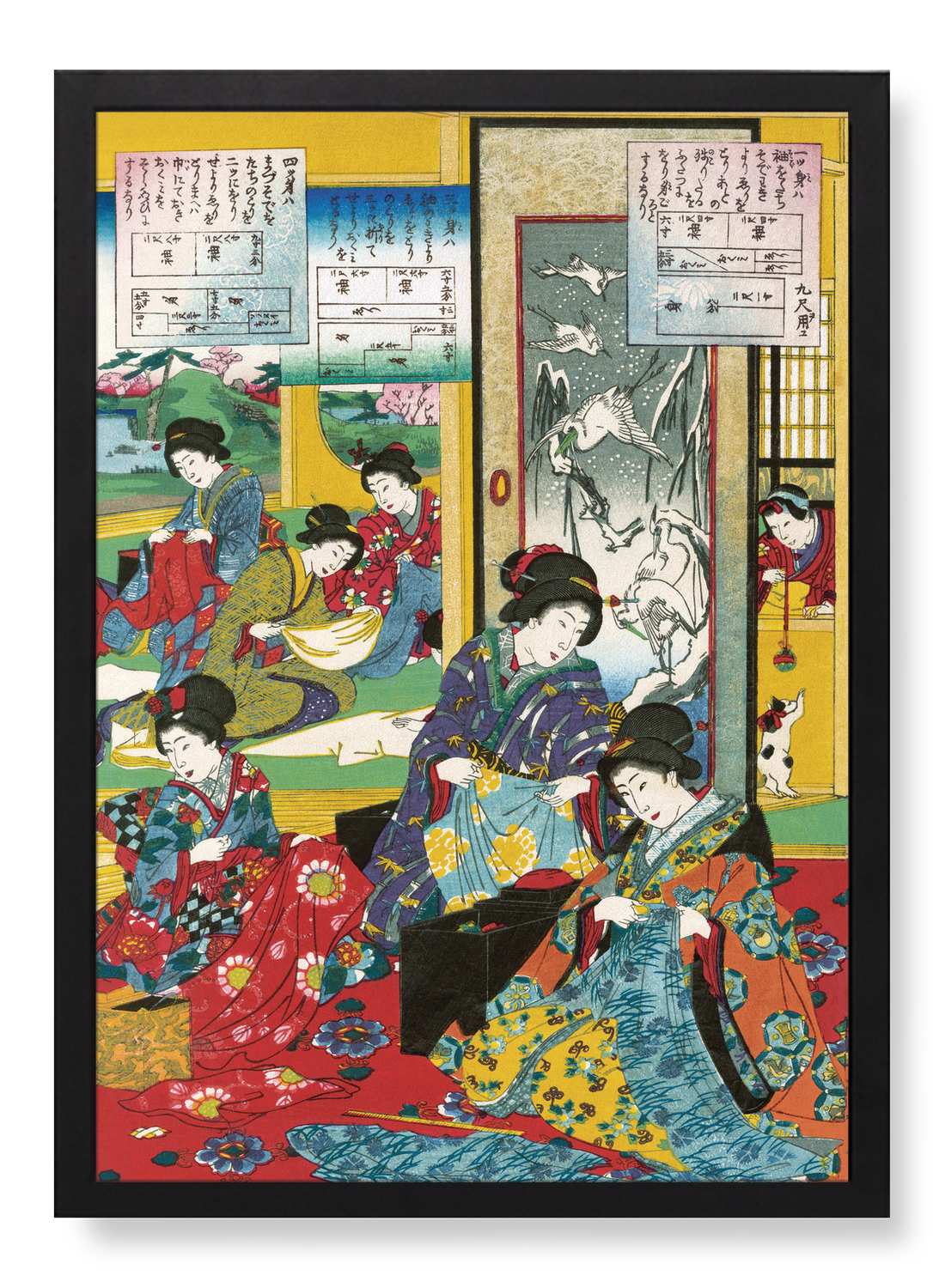 BEAUTIES MAKING KIMONO- MIDDLE (1885)