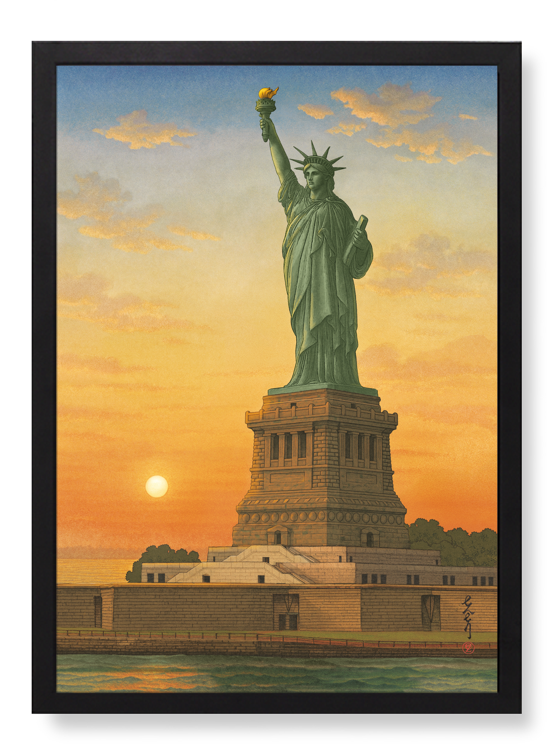 STATUE OF LIBERTY AT SUNRISE