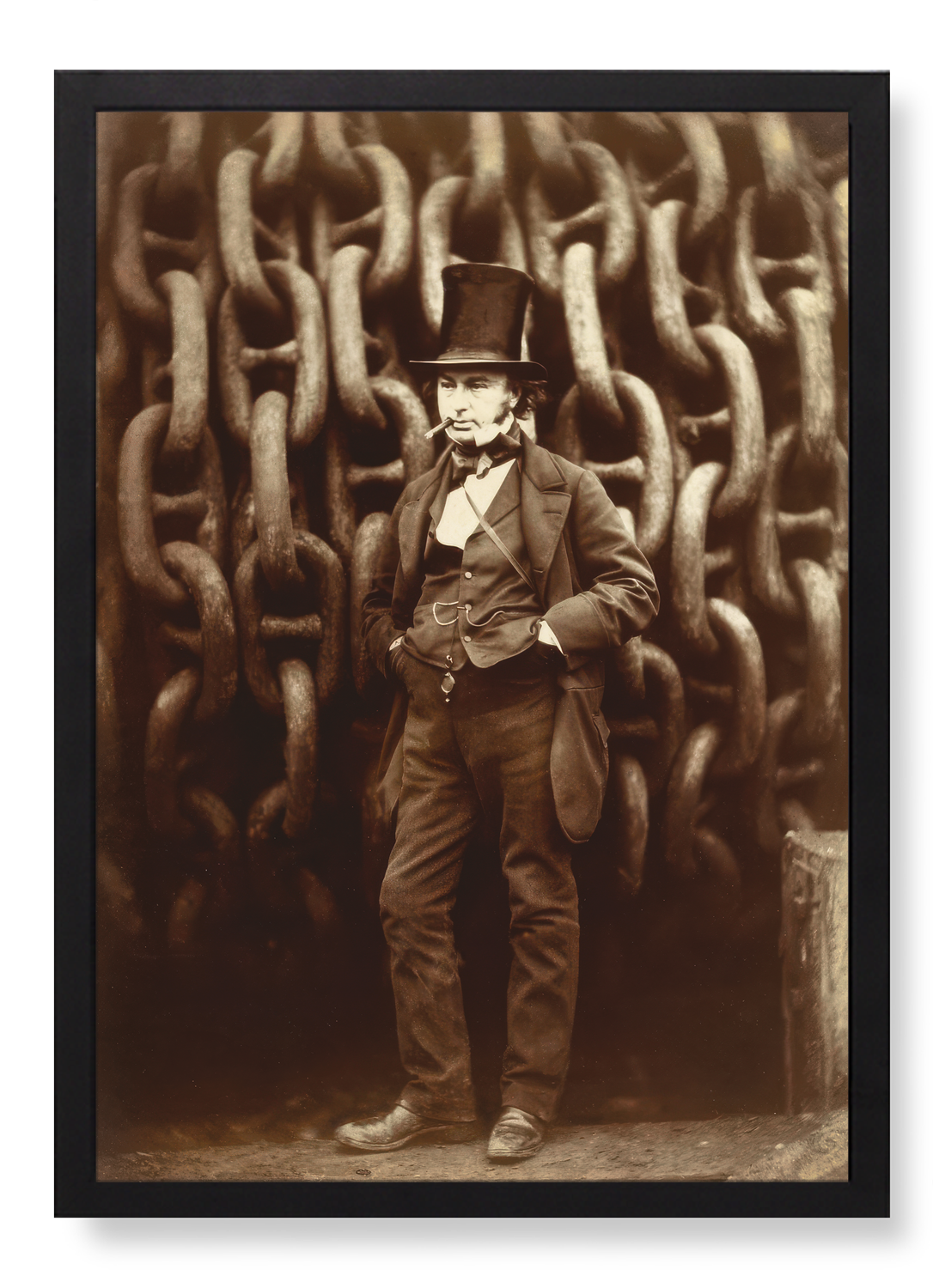 BRUNEL BEFORE THE LAUNCHING CHAINS OF THE GREAT EASTERN (1857)
