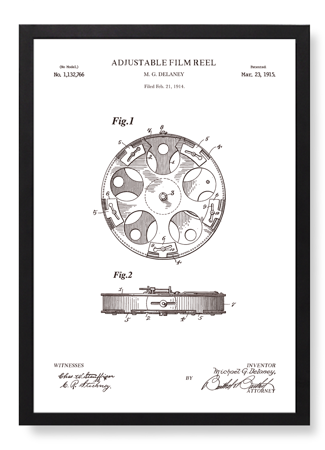 PATENT OF ADJUSTABLE FILM REEL (1915)