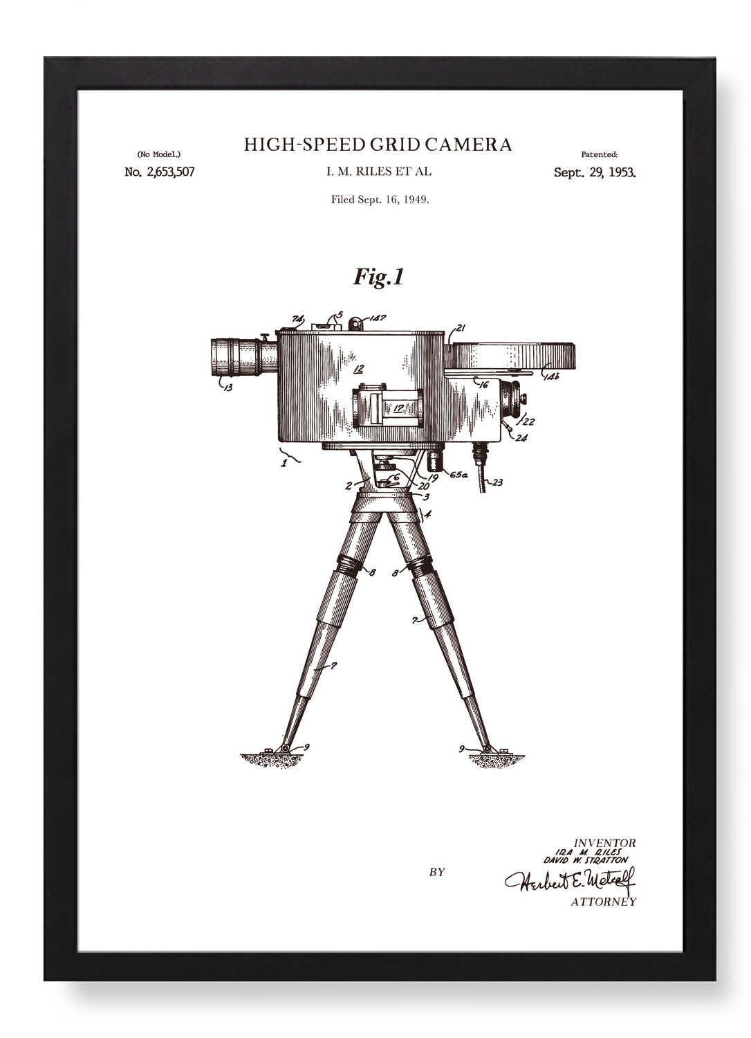 PATENT OF HIGH-SPEED GRID CAMERA (1953)