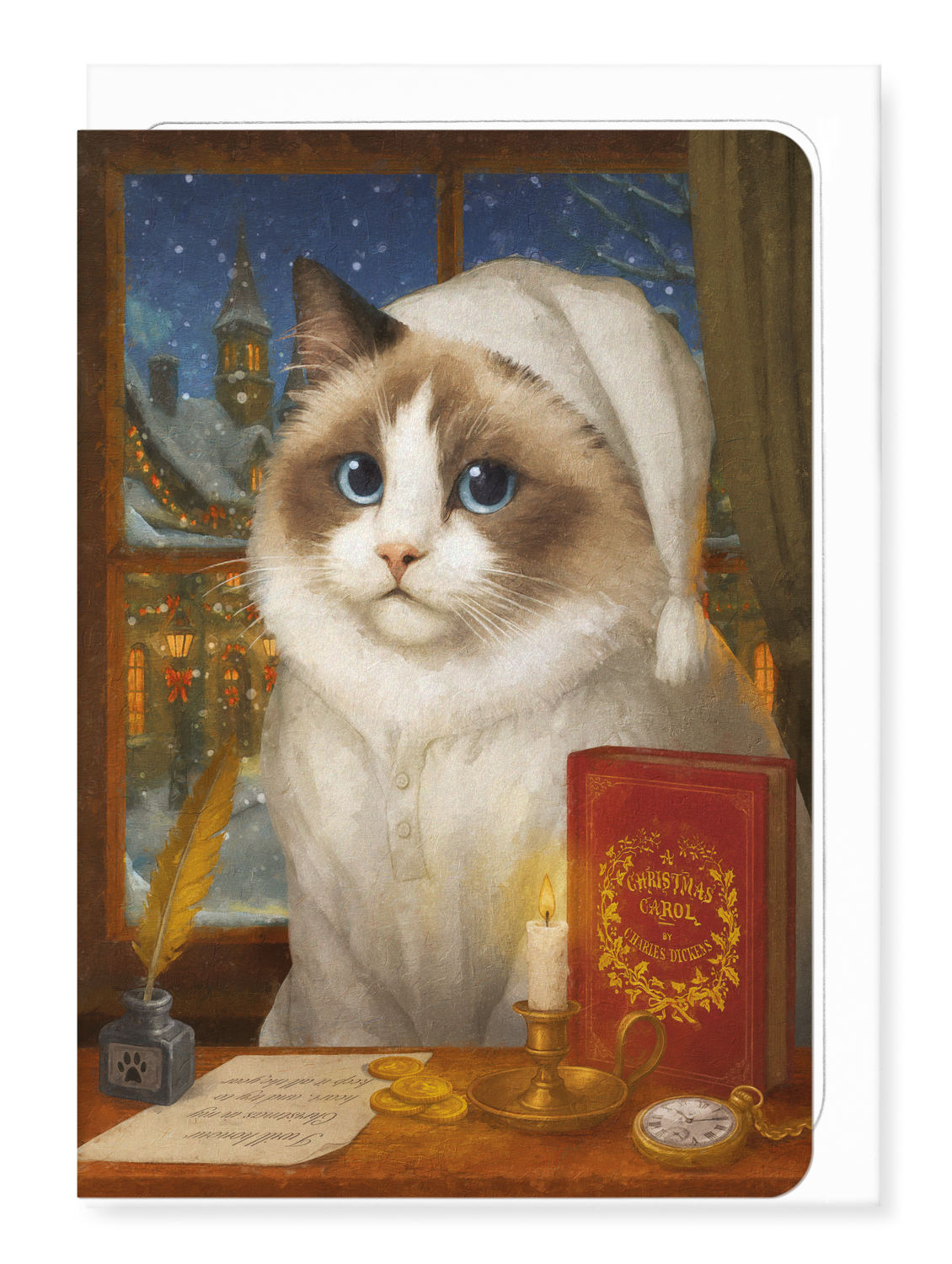 Ezen - A Purrfect Scrooge - Greeting Card - Front