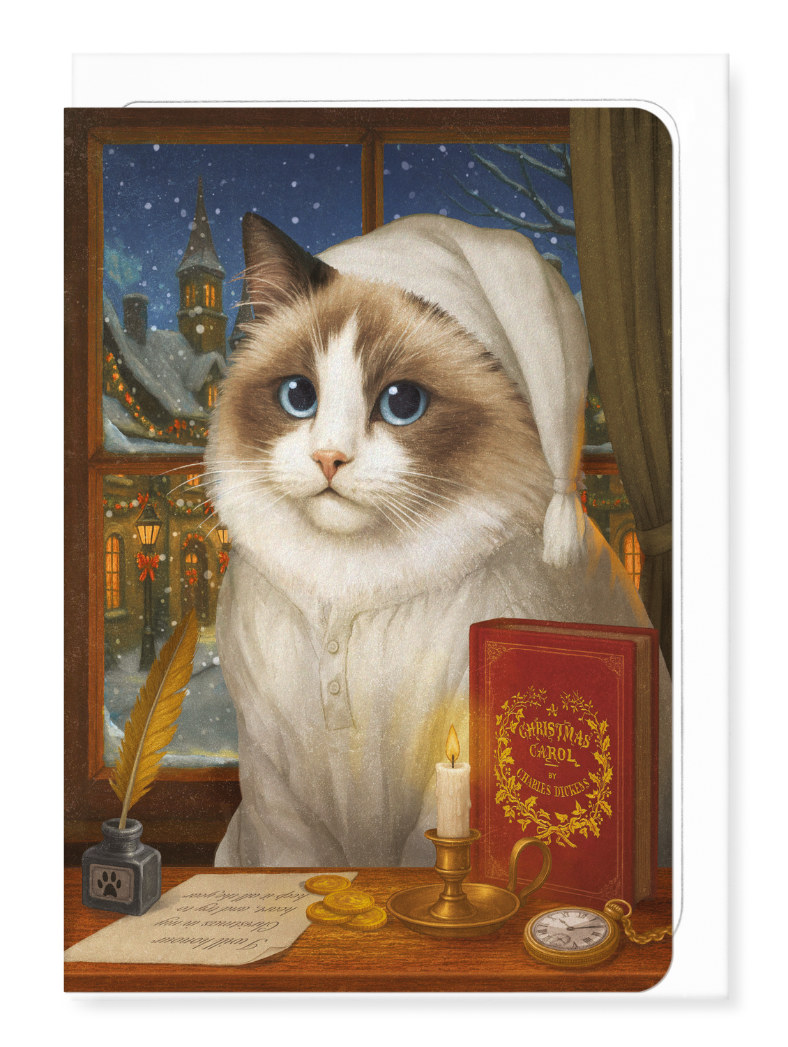 Ezen - A Purrfect Scrooge - Greeting Card - Front