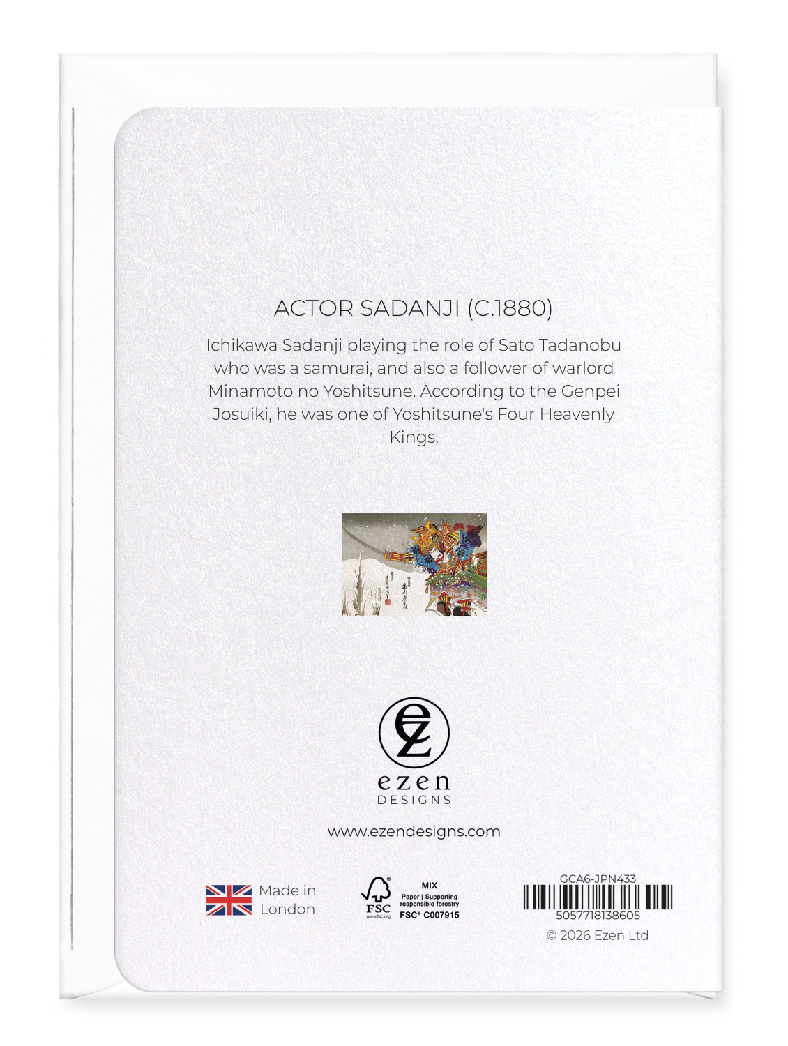 Ezen - Actor Sadanji (c.1880) - Greeting Card - Back
