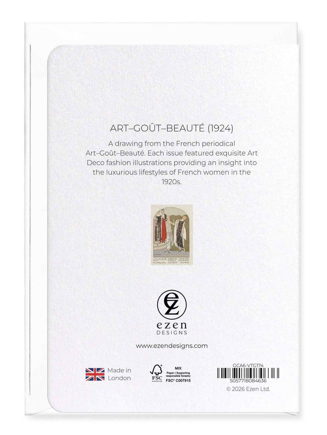 Ezen - Art–Goût–Beauté (1924) - Greeting Card - Back