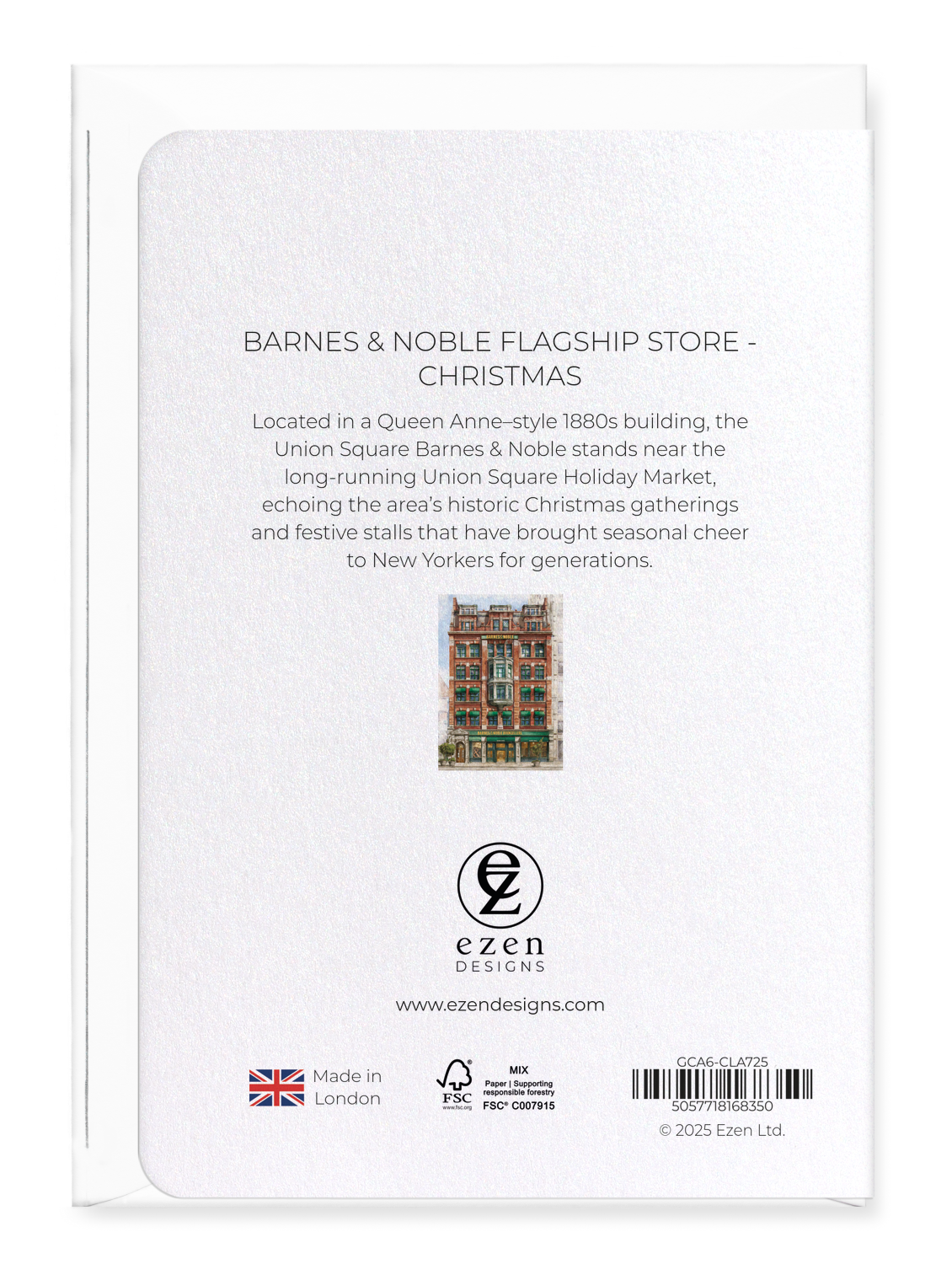 Ezen - Barnes & Noble Flagship Store - Christmas - Greeting Card - Back