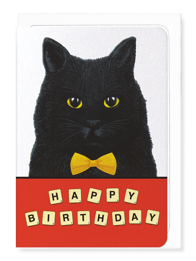 Ezen - Birthday scrabble cat - Greeting Card - Front