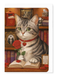 Ezen - Book Reading Romantic Classic Cat - Greeting Card - Front