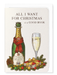 Ezen - Books Christmas Champagne - Greeting Card - Front