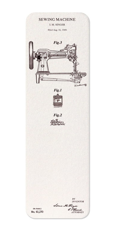 Ezen - BREVET DE MACHINE À COUDRE (1867) - Bookmark - Front