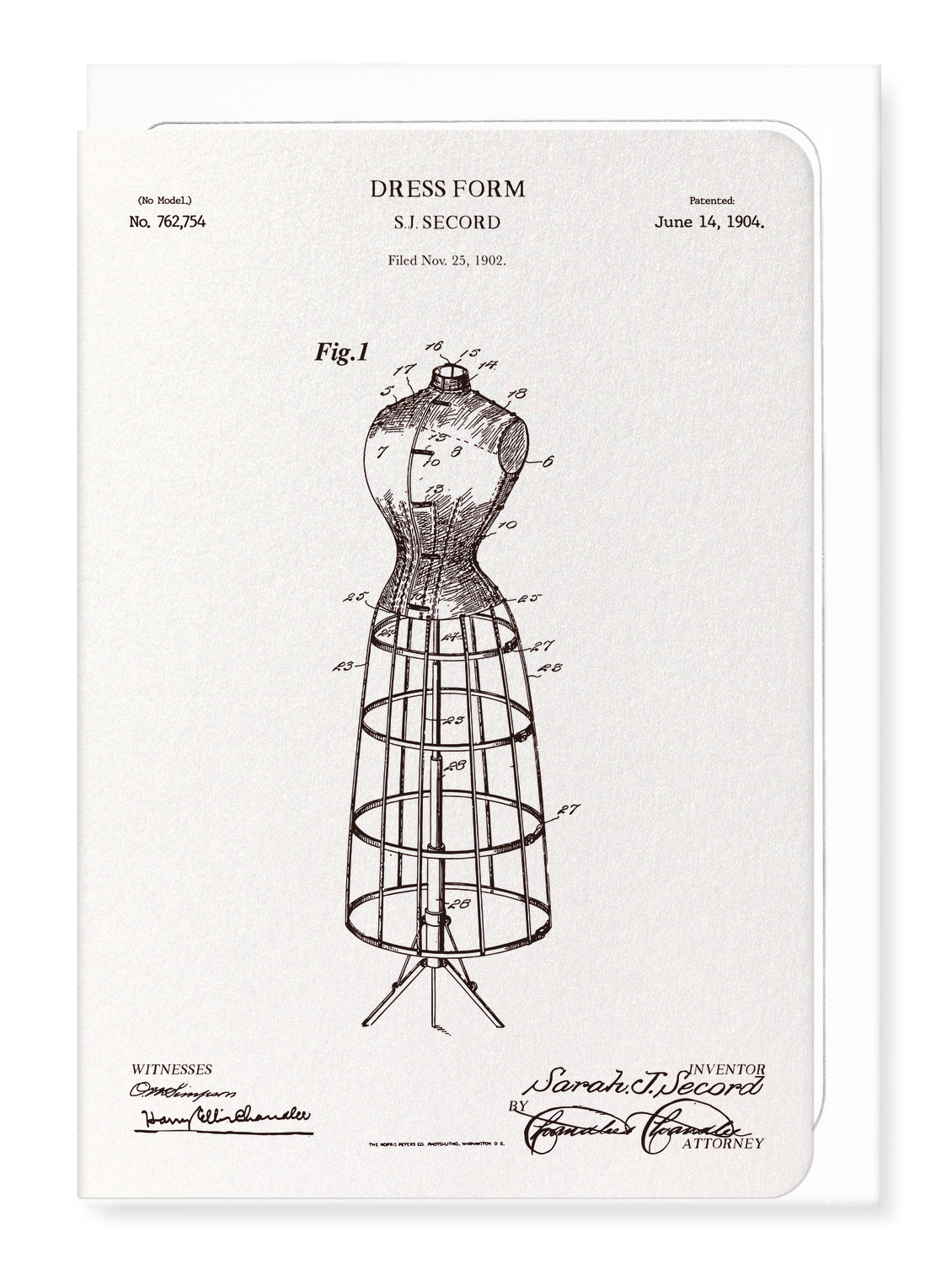 Ezen - BREVET DE MANNEQUIN DE COUTURE (1904) - Greeting Card - Front