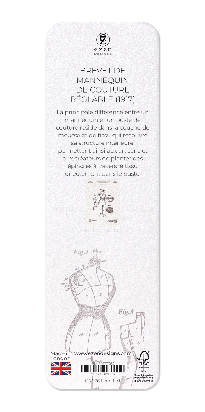 Ezen - BREVET DE MANNEQUIN DE COUTURE RÉGLABLE (1917) - Bookmark - Back