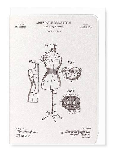 Ezen - BREVET DE MANNEQUIN DE COUTURE RÉGLABLE (1917) - Greeting Card - Front
