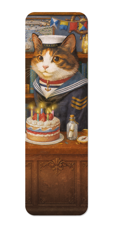 Ezen - British Sailor Birthday Classic Cat - Bookmark - Front
