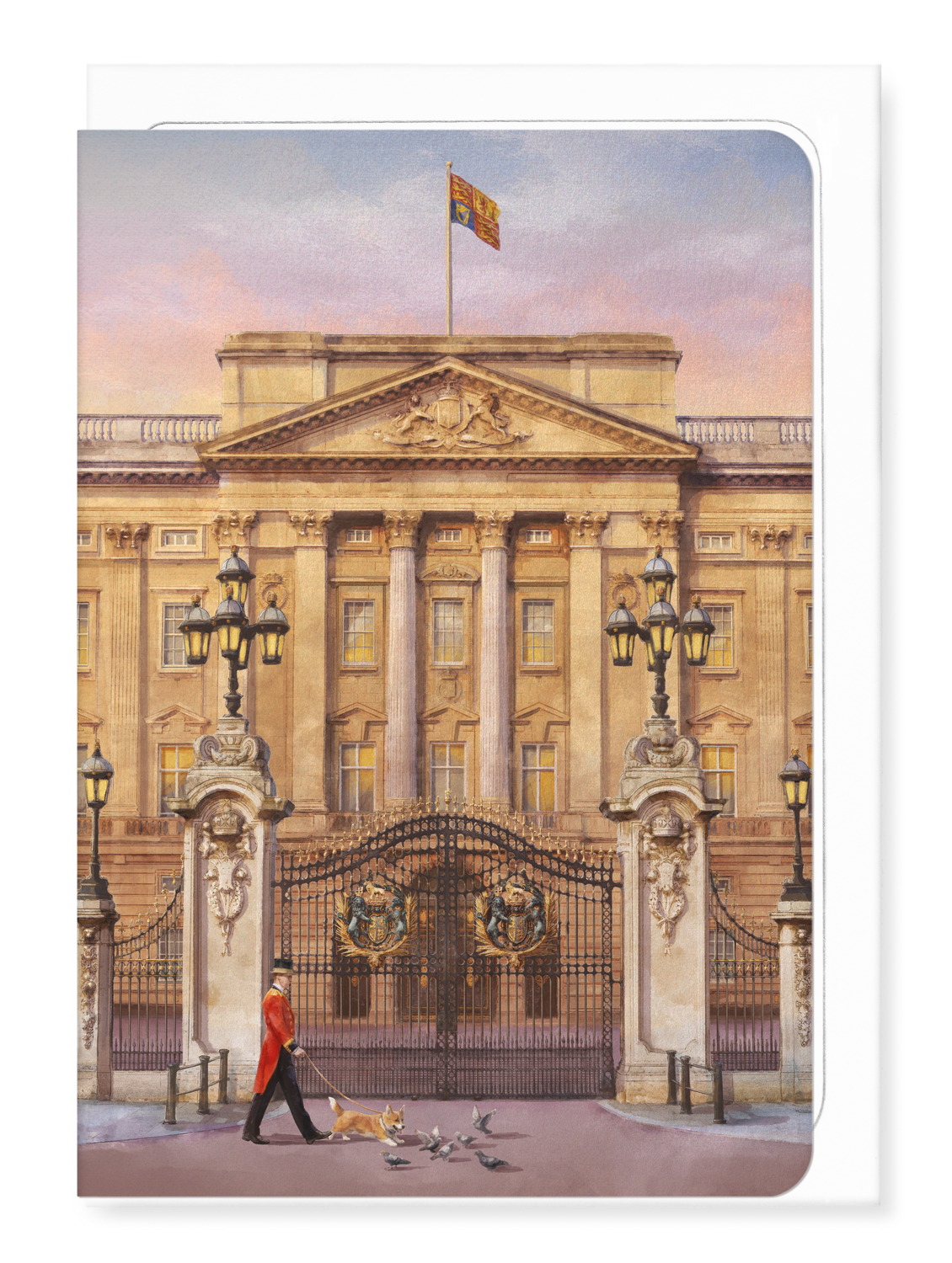 Ezen - Buckingham Palace East Gates-Dawn - Greeting Card - Front