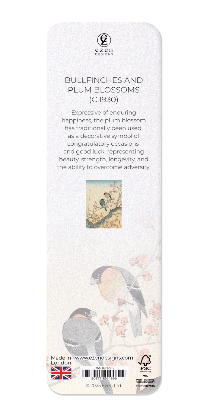 Ezen - BULLFINCHES AND PLUM BLOSSOMS (C.1930) - Bookmark - Back
