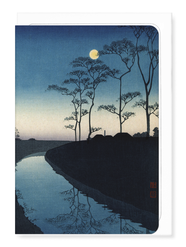 Ezen - Canal by moonlight - Greeting Card - Front