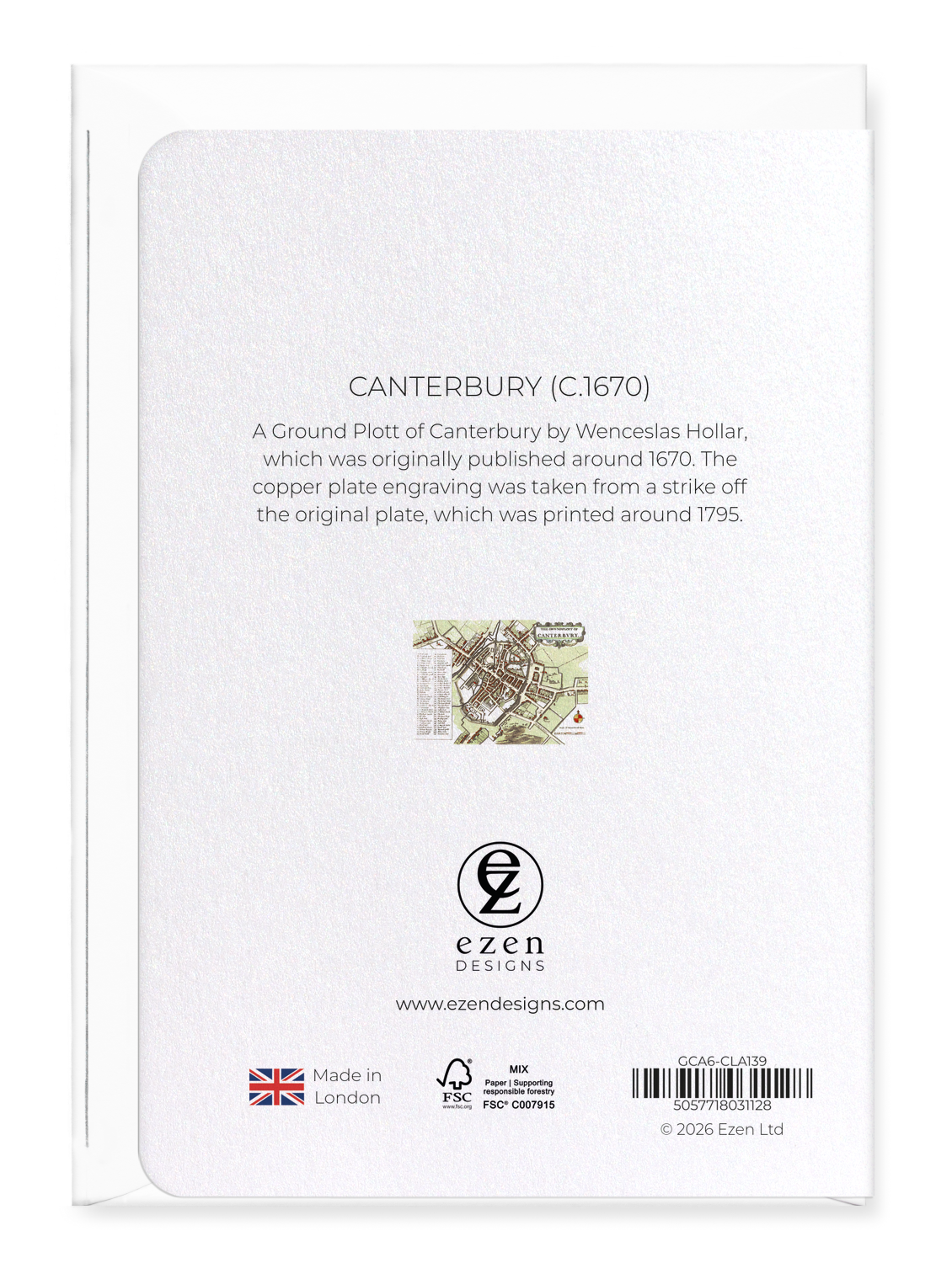 Ezen - Canterbury (c.1670) - Greeting Card - Back
