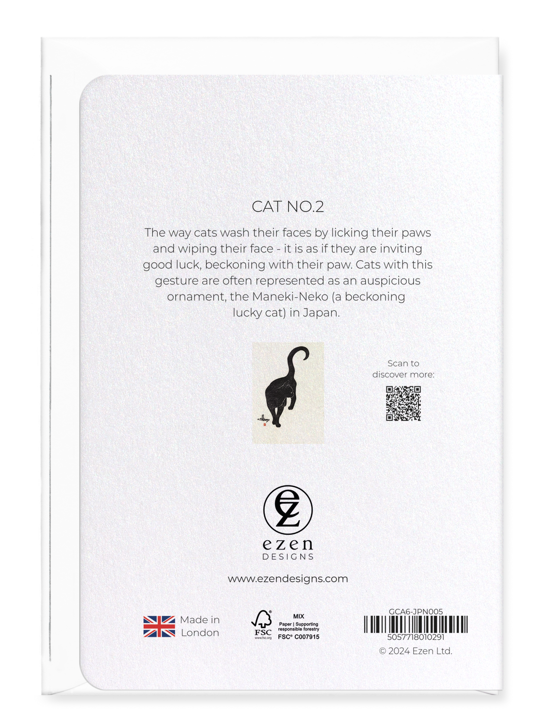 Ezen - Cat no.2 - Greeting Card - Back
