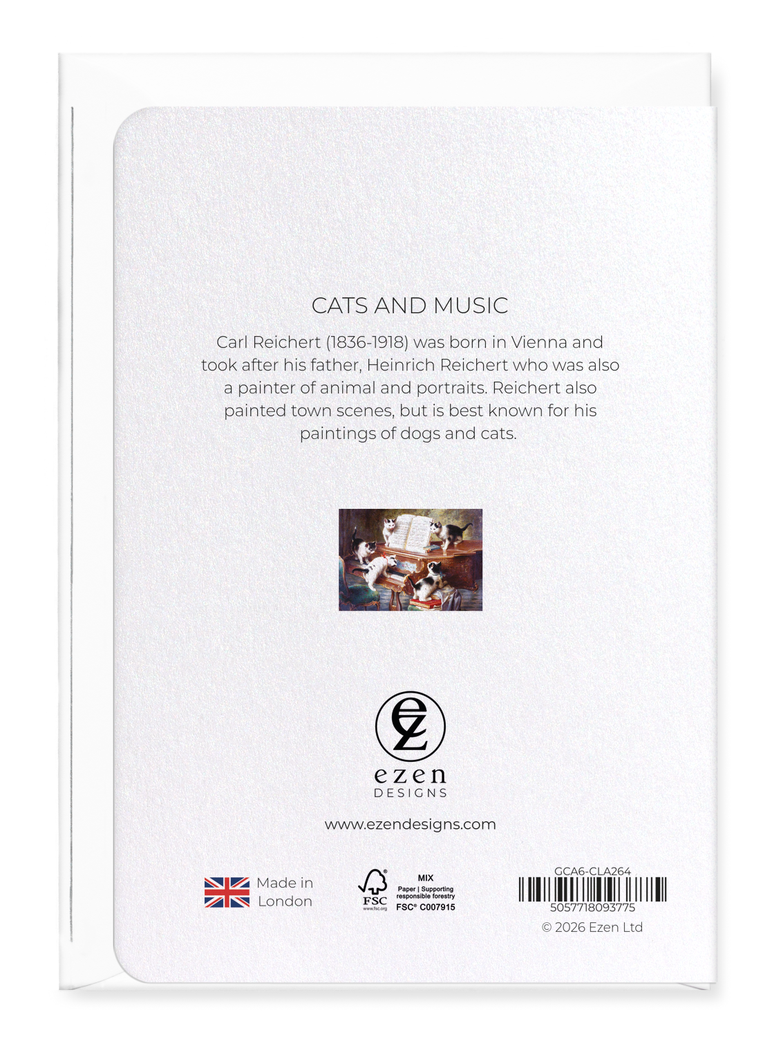 Ezen - Cats and music - Greeting Card - Back