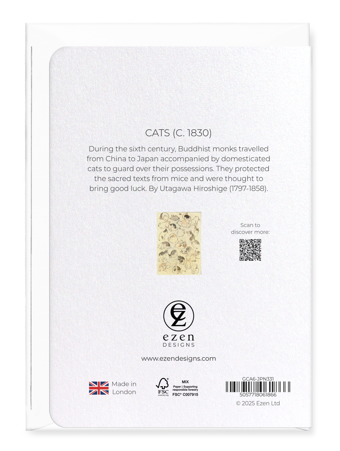 Ezen - Cats (c. 1830) - Greeting Card - Back