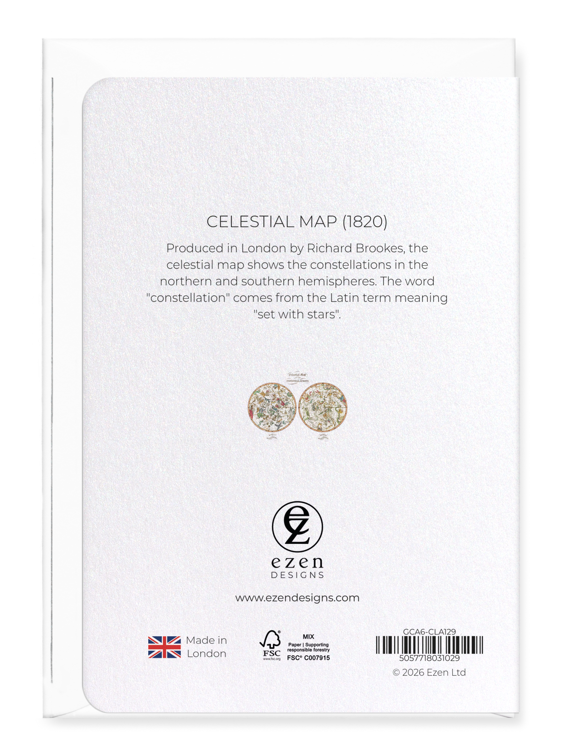 Ezen - Celestial map (1820) - Greeting Card - Back
