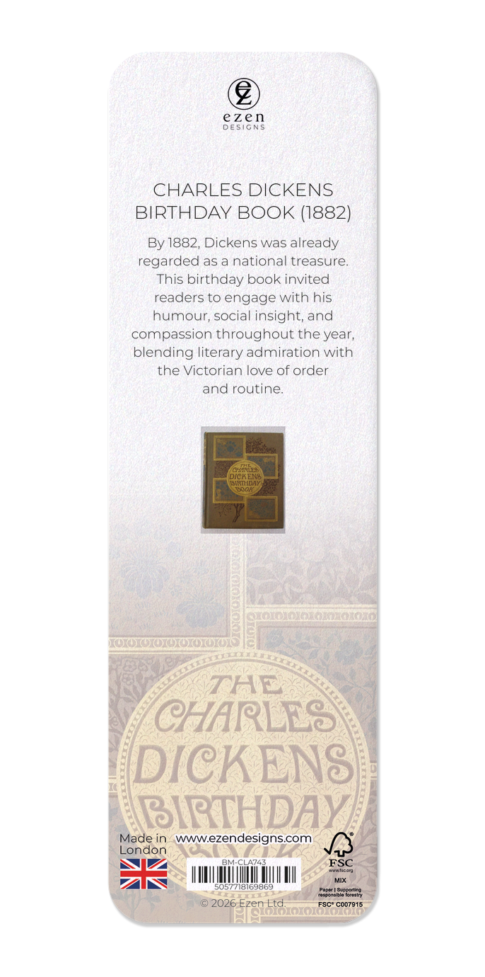 Ezen - Charles Dickens Birthday Book (1882) - Bookmark - Back