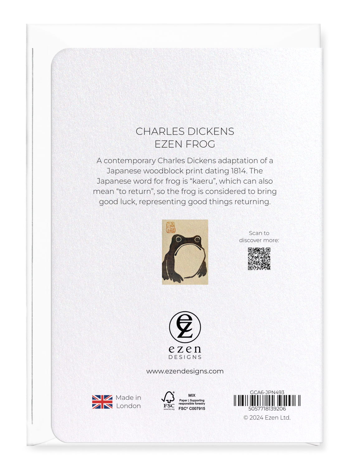 Ezen - Charles Dickens Ezen Frog - Greeting Card - Back
