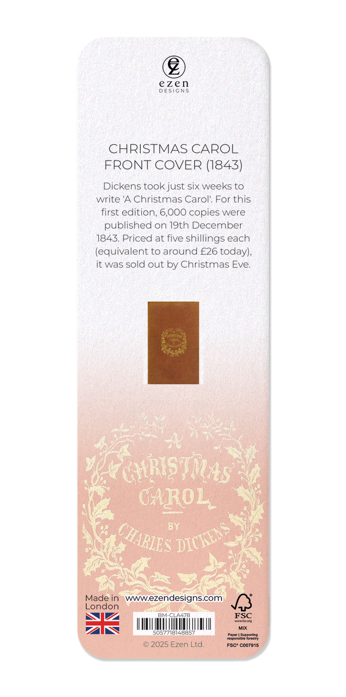 Ezen - Christmas Carol Front Cover (1843) - Bookmark - Back