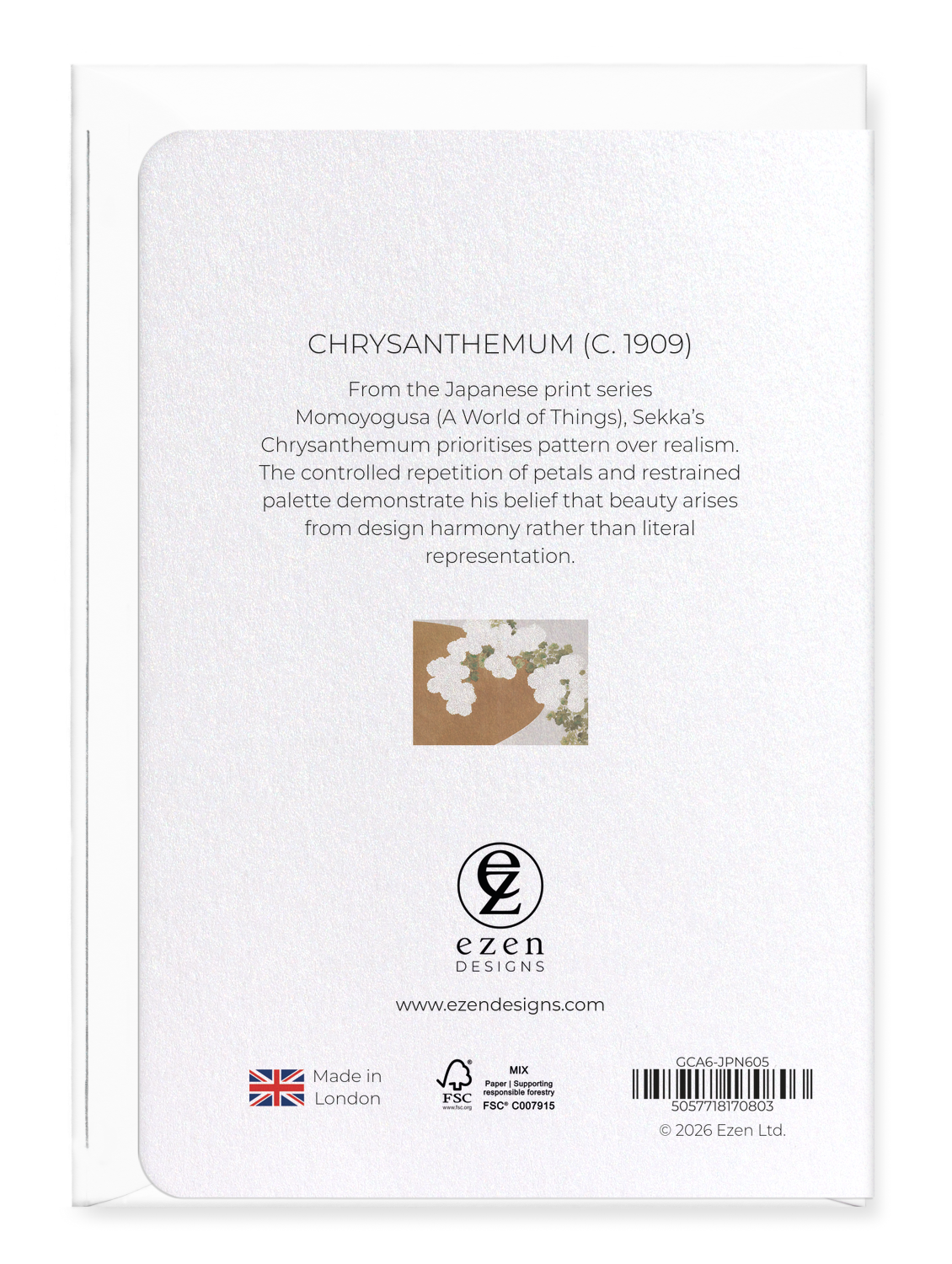 Ezen - Chrysanthemum (c. 1909) - Greeting Card - Back