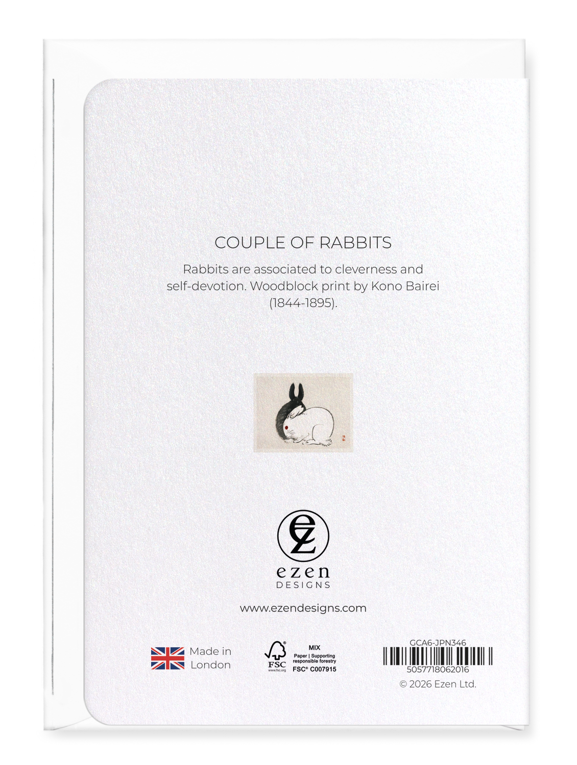 Ezen - Couple of rabbits - Greeting Card - Back