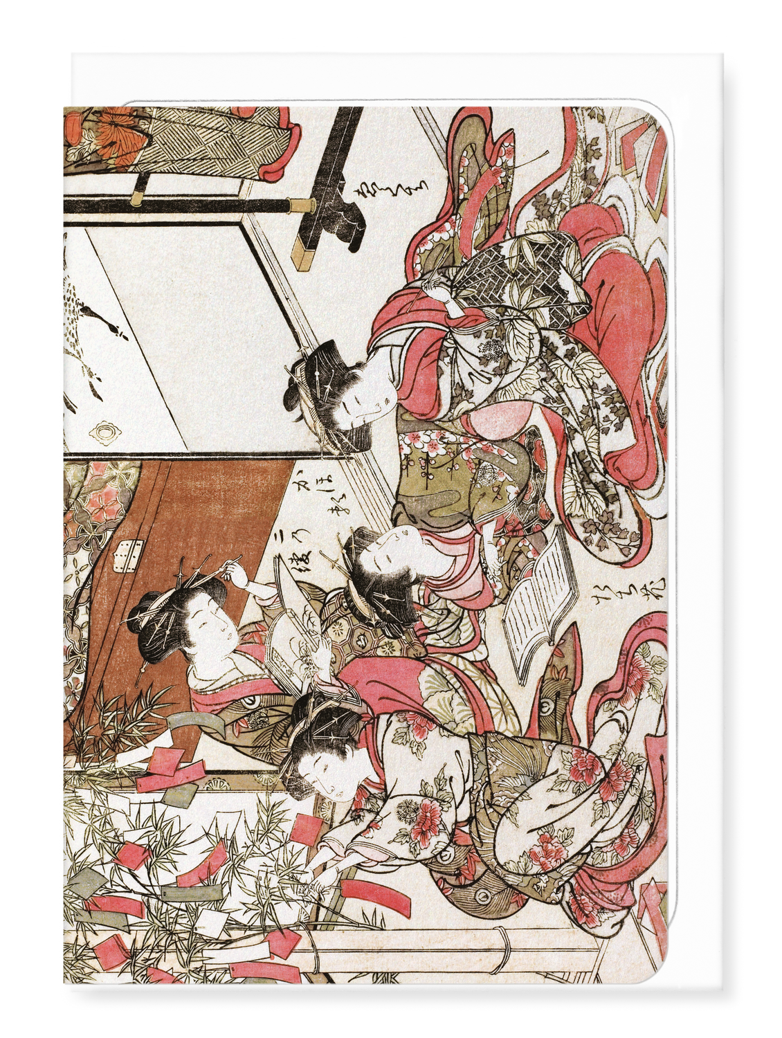Ezen - Courtesans of Shin Kanaya reading (1776) - Greeting Card - Front