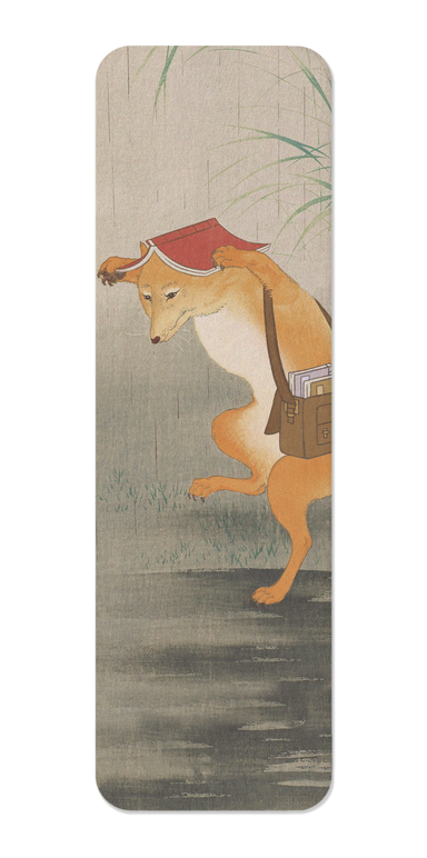 Ezen - Dancing Book loving fox - Bookmark - Front