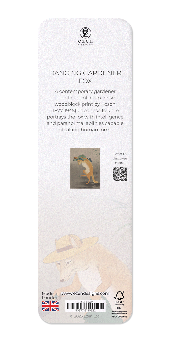 Ezen - Dancing Gardener fox - Bookmark - Back