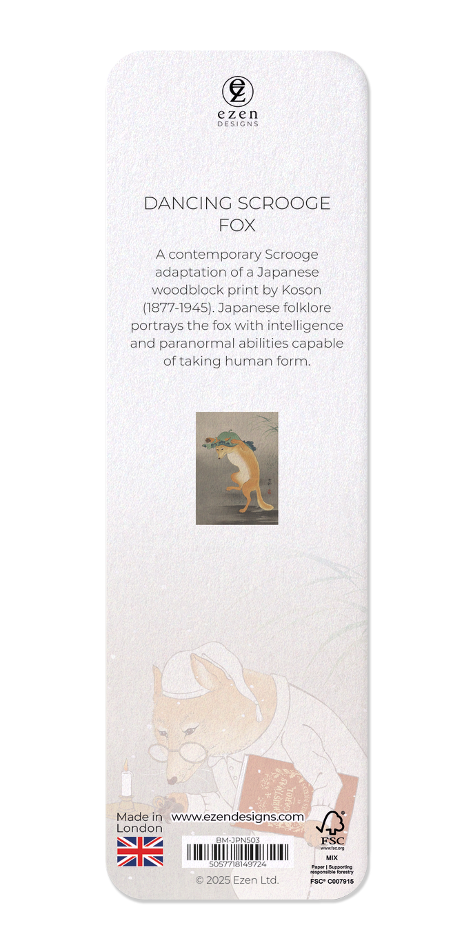 Ezen - Dancing Scrooge Fox - Bookmark - Back