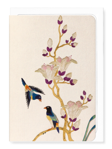 Ezen - Deux oiseaux et fleurs blanches (c.1880) - Greeting Card - Front