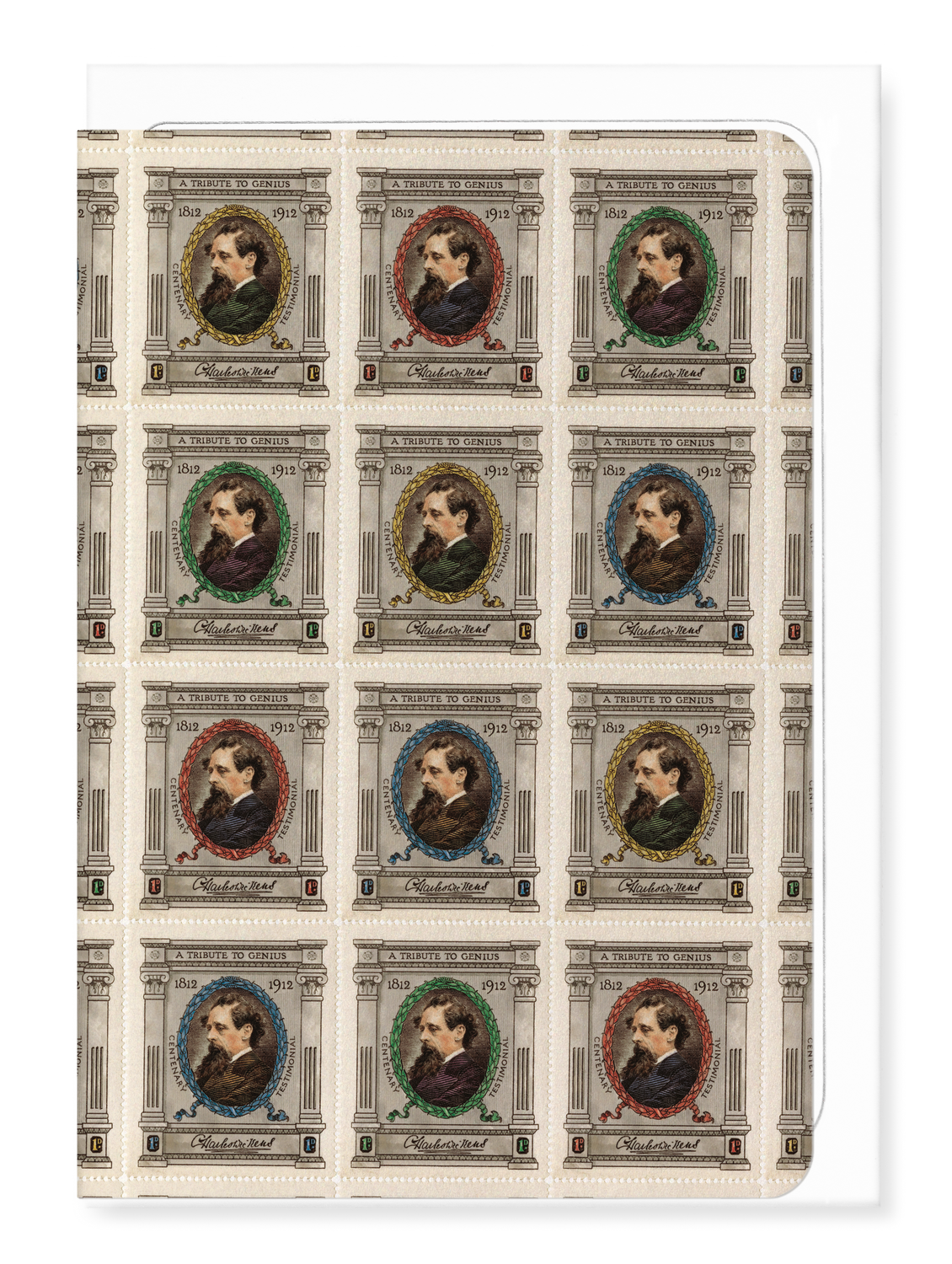 Ezen - Dickens Centenary Stamp (1912) - Greeting Card - Front
