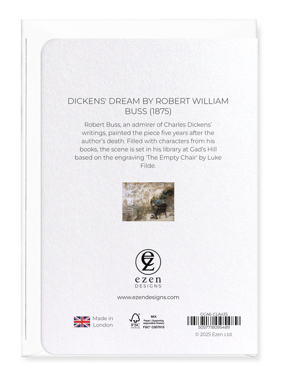 Ezen - Dickens' Dream by Robert William Buss (1875) - Greeting Card - Back