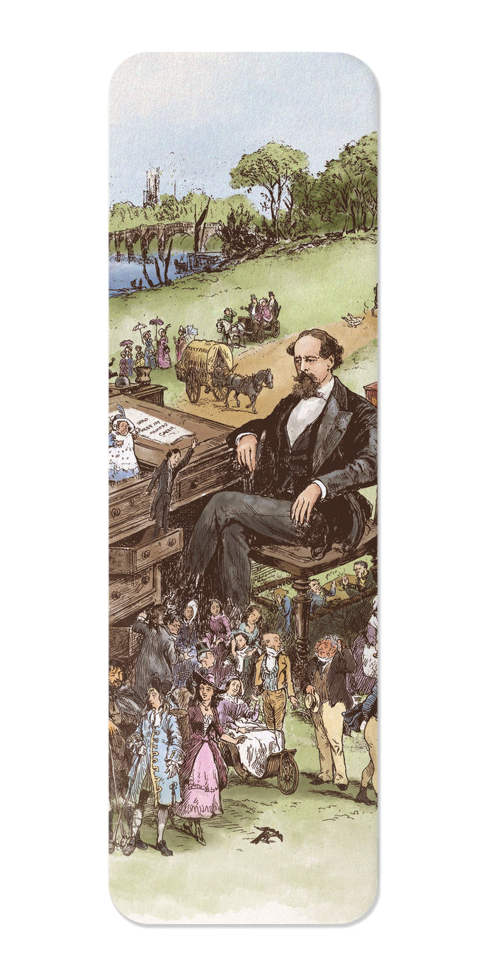 Ezen - Dickens surrounded by his characters (1889) - Bookmark - Front