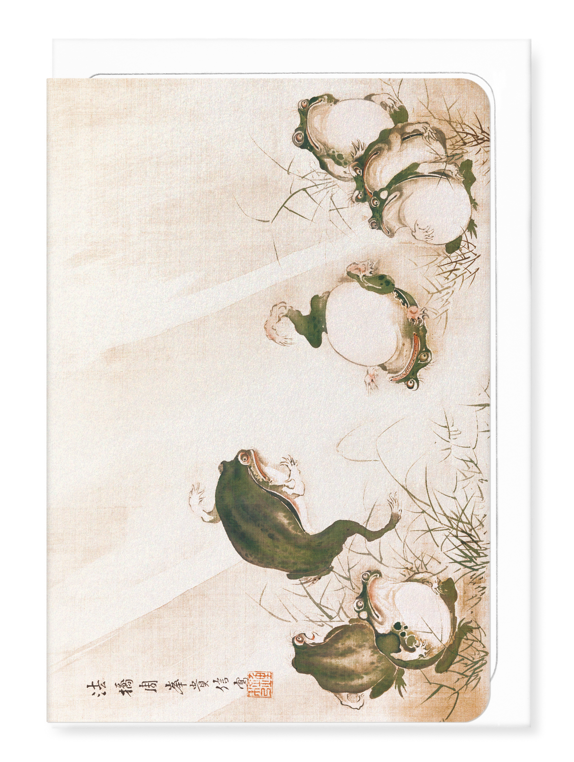Ezen - Frogs in Sumo Match (Early 19th C) - Greeting Card - Front