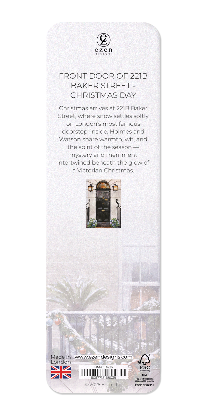 Ezen - Front Door of 221B Baker Street - Christmas Day - Bookmark - Back