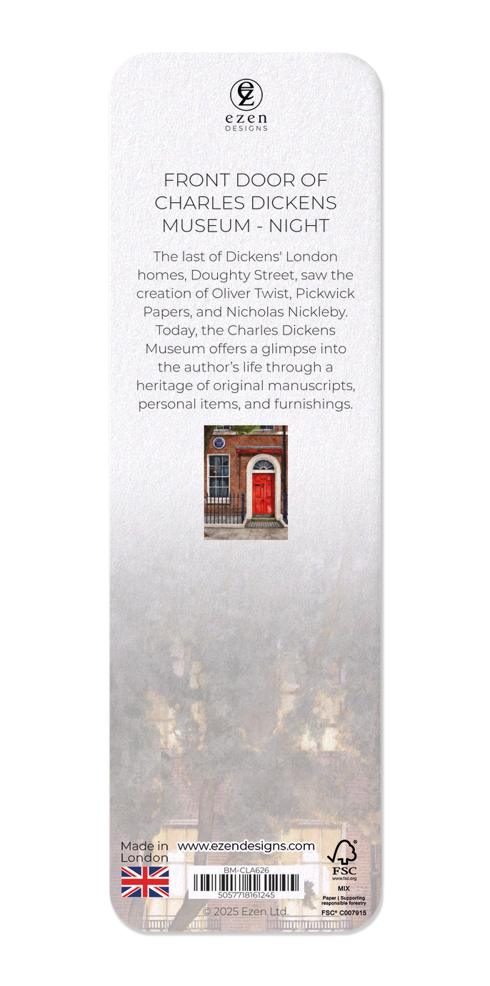 Ezen - Front Door of Charles Dickens Museum - Night - Bookmark - Back