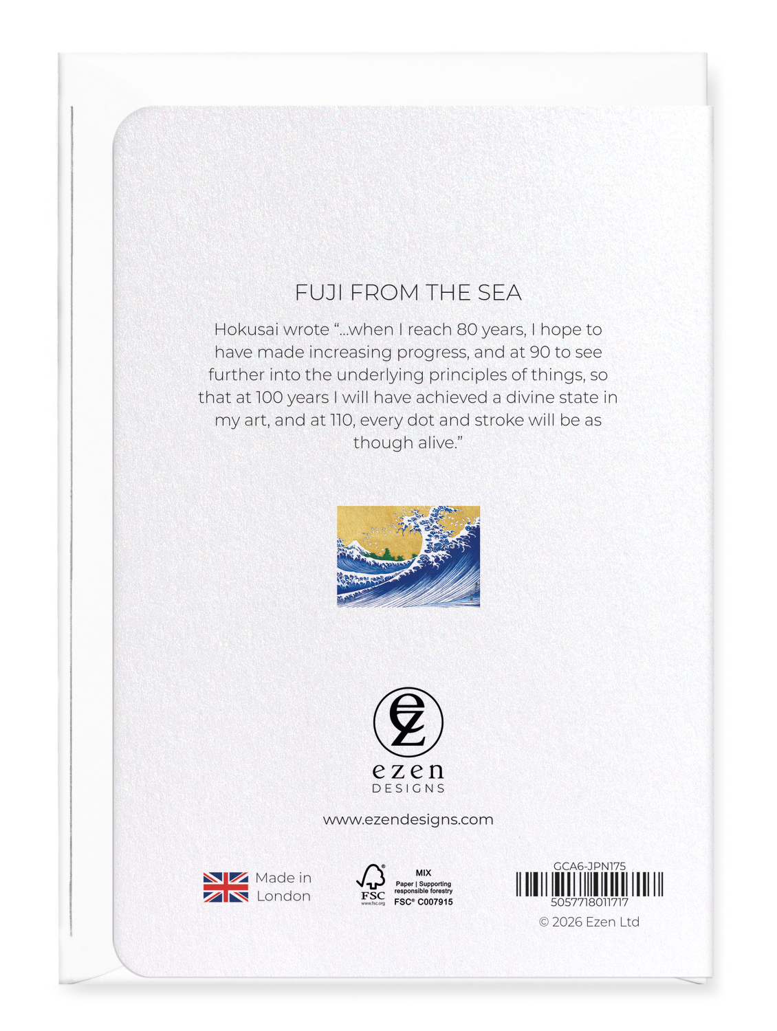 Ezen - Fuji from the sea - Greeting Card - Back